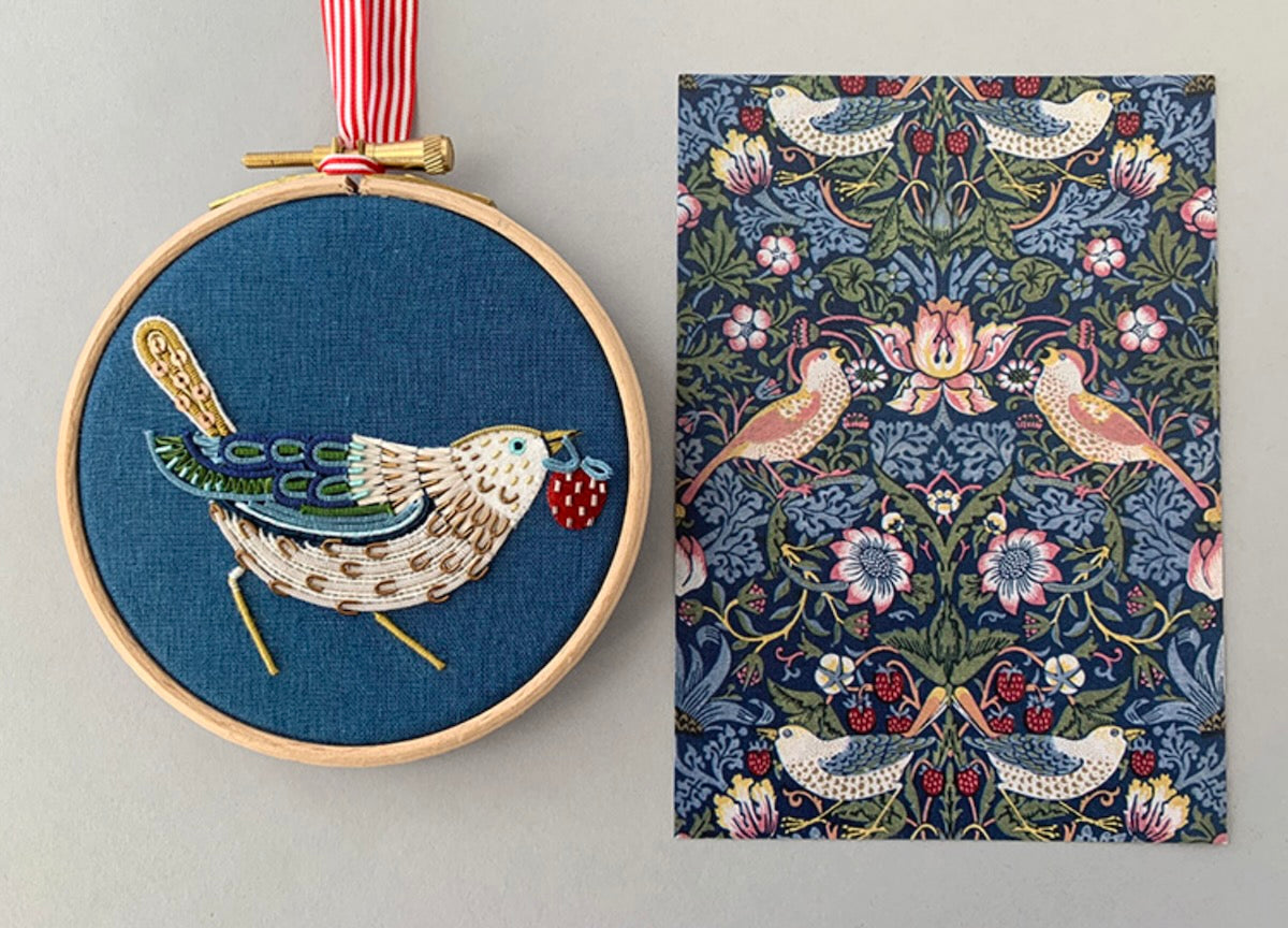 Strawberry Thief Embroidery Kit by Becky Hogg