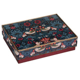 William Morris Green Strawberry Thief Small Rectangular Tin filled with Honeycomb Crunch